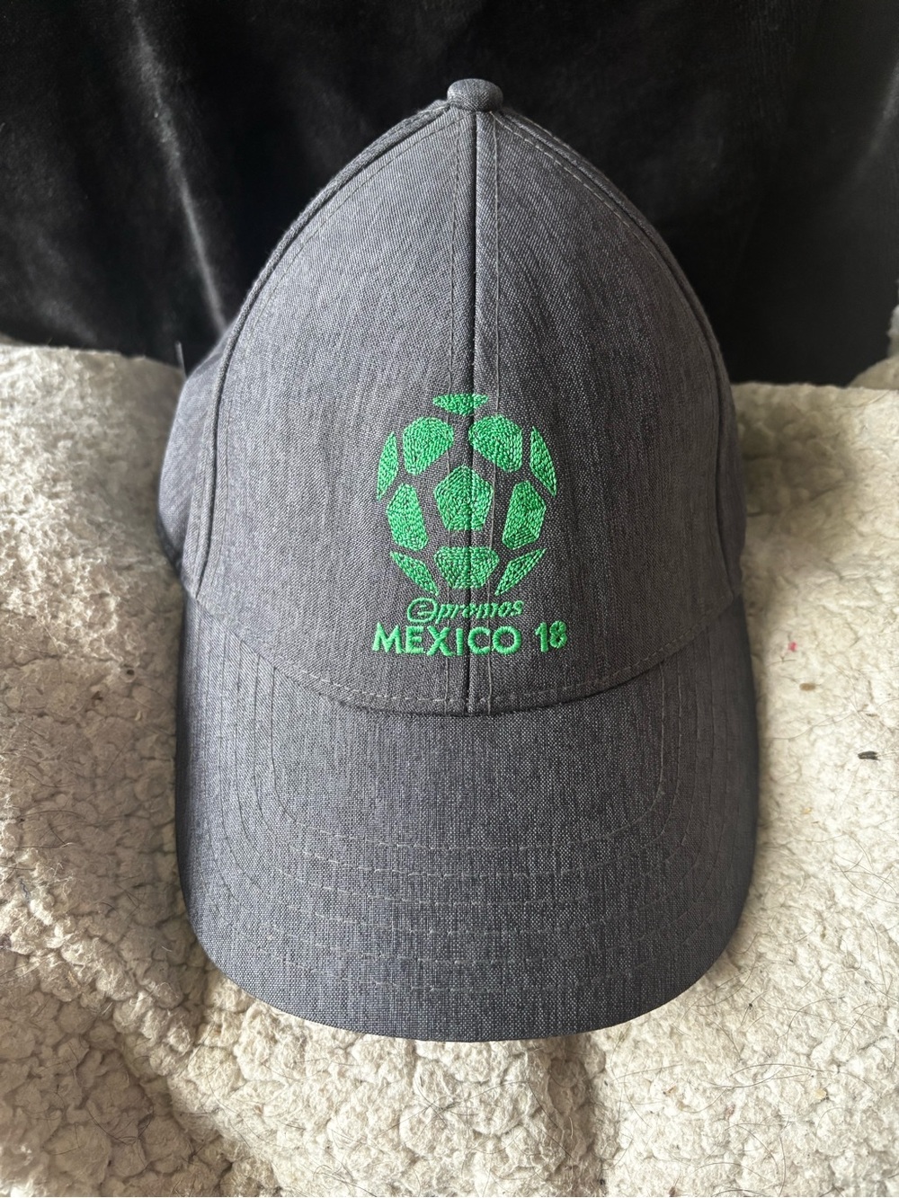 Mexico 18 Queremos Soccer Adjustable Dad Hat Gray Green Embroidered Cap